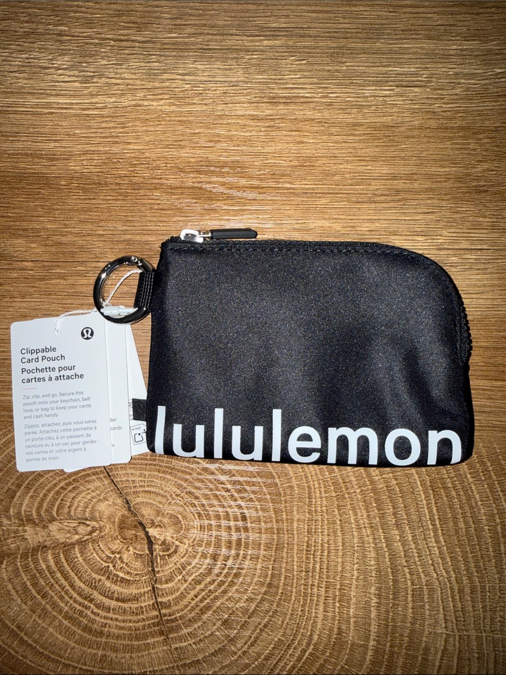 Lululemon Black Clippable Card Pouch